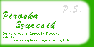 piroska szurcsik business card